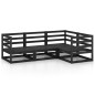 4-tlg. Garten-Lounge-Set Schwarz Massivholz Kiefer 4-tlg. Garten-Lounge-Set Schwarz Massivholz Kiefer