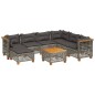 vidaXL 8-tlg. Garten-Sofagarnitur mit Kissen Grau Poly Rattan vidaXL 8-tlg. Garten-Sofagarnitur mit Kissen Grau Poly Rattan