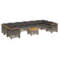 vidaXL 11-tlg. Garten-Sofagarnitur mit Kissen Grau Poly Rattan vidaXL 11-tlg. Garten-Sofagarnitur mit Kissen Grau Poly Rattan