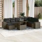 vidaXL 9-tlg. Garten-Sofagarnitur mit Kissen Grau Poly Rattan vidaXL 9-tlg. Garten-Sofagarnitur mit Kissen Grau Poly Rattan