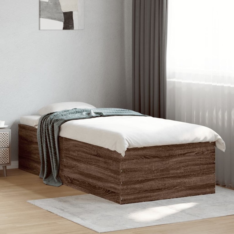 vidaXL Bettgestell Braun Eichen-Optik 75x190 cm Holzwerkstoff vidaXL Bettgestell Braun Eichen-Optik 75x190 cm Holzwerkstoff