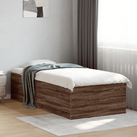 vidaXL Bettgestell Braun Eichen-Optik 75x190 cm Holzwerkstoff