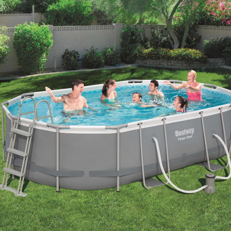Bestway Power Stahlrahmen-Pool Set Oval 488x305x107 cm 56448 Bestway Power Stahlrahmen-Pool Set Oval 488x305x107 cm 56448