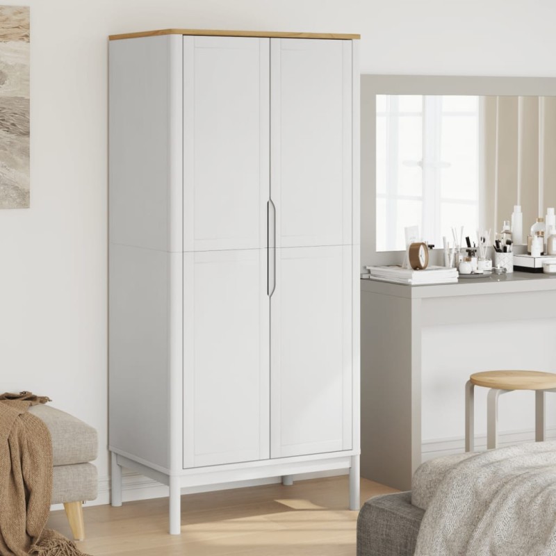 vidaXL Kleiderschrank FLORO Weiß 77x53x171 cm Massivholz Kiefer vidaXL Kleiderschrank FLORO Weiß 77x53x171 cm Massivholz Kiefer