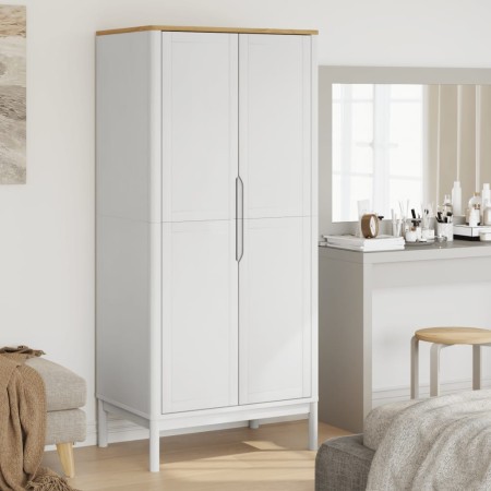 vidaXL Kleiderschrank FLORO Weiß 77x53x171 cm Massivholz Kiefer