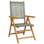 vidaXL Gartenstühle 2 Stk. Grau Massivholz Akazie und Poly Rattan vidaXL Gartenstühle 2 Stk. Grau Massivholz Akazie und Poly Rattan