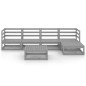 6-tlg. Garten-Lounge-Set Grau Kiefer Massivholz 6-tlg. Garten-Lounge-Set Grau Kiefer Massivholz