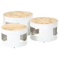 vidaXL Beistelltische Fass-Design 3 Stk. Raues Massivholz Mango vidaXL Beistelltische Fass-Design 3 Stk. Raues Massivholz Mango