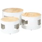 vidaXL Beistelltische Fass-Design 3 Stk. Raues Massivholz Mango vidaXL Beistelltische Fass-Design 3 Stk. Raues Massivholz Mango