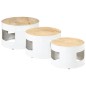 vidaXL Beistelltische Fass-Design 3 Stk. Raues Massivholz Mango vidaXL Beistelltische Fass-Design 3 Stk. Raues Massivholz Mango