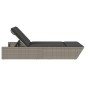 vidaXL Doppel-Sonnenliege mit Kissen Grau Poly Rattan vidaXL Doppel-Sonnenliege mit Kissen Grau Poly Rattan