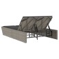 vidaXL Doppel-Sonnenliege mit Kissen Grau Poly Rattan vidaXL Doppel-Sonnenliege mit Kissen Grau Poly Rattan