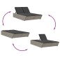 vidaXL Doppel-Sonnenliege mit Kissen Grau Poly Rattan vidaXL Doppel-Sonnenliege mit Kissen Grau Poly Rattan