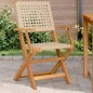 vidaXL Gartenstühle 2 Stk. Beige Massivholz Akazie und Poly Rattan vidaXL Gartenstühle 2 Stk. Beige Massivholz Akazie und Poly Rattan