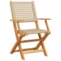 vidaXL Gartenstühle 2 Stk. Beige Massivholz Akazie und Poly Rattan vidaXL Gartenstühle 2 Stk. Beige Massivholz Akazie und Poly Rattan