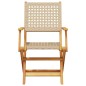 vidaXL Gartenstühle 2 Stk. Beige Massivholz Akazie und Poly Rattan vidaXL Gartenstühle 2 Stk. Beige Massivholz Akazie und Poly Rattan