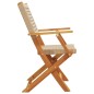vidaXL Gartenstühle 2 Stk. Beige Massivholz Akazie und Poly Rattan vidaXL Gartenstühle 2 Stk. Beige Massivholz Akazie und Poly Rattan