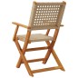 vidaXL Gartenstühle 2 Stk. Beige Massivholz Akazie und Poly Rattan vidaXL Gartenstühle 2 Stk. Beige Massivholz Akazie und Poly Rattan