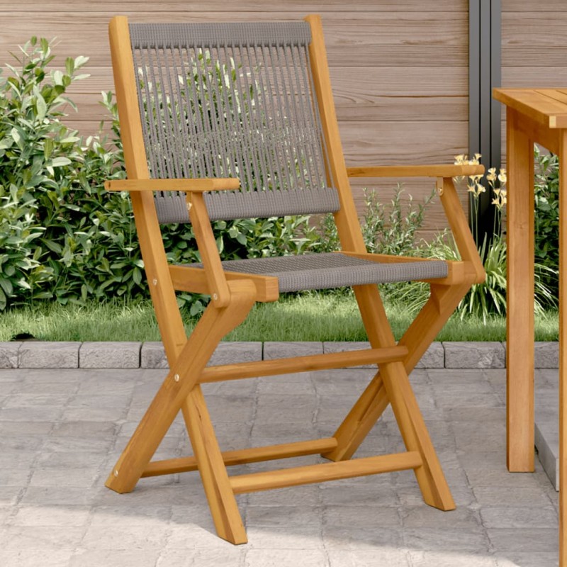 vidaXL Gartenstühle 2 Stk. Grau Massivholz Akazie und Polypropylen vidaXL Gartenstühle 2 Stk. Grau Massivholz Akazie und Polypropylen