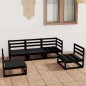 5-tlg. Garten-Lounge-Set Schwarz Massivholz Kiefer 5-tlg. Garten-Lounge-Set Schwarz Massivholz Kiefer