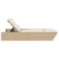 vidaXL Doppel-Sonnenliege mit Auflagen Beige Poly Rattan vidaXL Doppel-Sonnenliege mit Auflagen Beige Poly Rattan