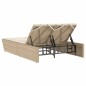 vidaXL Doppel-Sonnenliege mit Auflagen Beige Poly Rattan vidaXL Doppel-Sonnenliege mit Auflagen Beige Poly Rattan