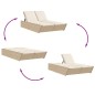 vidaXL Doppel-Sonnenliege mit Auflagen Beige Poly Rattan vidaXL Doppel-Sonnenliege mit Auflagen Beige Poly Rattan