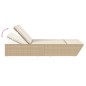 vidaXL Doppel-Sonnenliege mit Auflagen Beige Poly Rattan vidaXL Doppel-Sonnenliege mit Auflagen Beige Poly Rattan