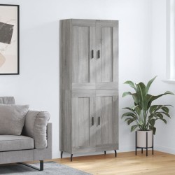 Highboard Grau Sonoma 69,5x34x180 cm Holzwerkstoff