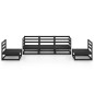 5-tlg. Garten-Lounge-Set Schwarz Massivholz Kiefer 5-tlg. Garten-Lounge-Set Schwarz Massivholz Kiefer