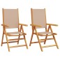 vidaXL Gartenstühle 2 Stk. Taupe Massivholz Akazie & Stoff vidaXL Gartenstühle 2 Stk. Taupe Massivholz Akazie & Stoff