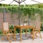 vidaXL Gartenstühle 2 Stk. Taupe Massivholz Akazie & Stoff vidaXL Gartenstühle 2 Stk. Taupe Massivholz Akazie & Stoff