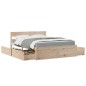 vidaXL Bett mit Schubladen und Matratze 160x200 cm Massivholz Kiefer vidaXL Bett mit Schubladen und Matratze 160x200 cm Massivholz Kiefer