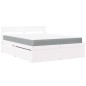 vidaXL Bett mit Schubladen und Matratze Weiß 140x200 cm Massivholz vidaXL Bett mit Schubladen und Matratze Weiß 140x200 cm Massivholz