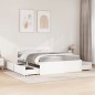 vidaXL Bett mit Schubladen und Matratze Weiß 140x200 cm Massivholz vidaXL Bett mit Schubladen und Matratze Weiß 140x200 cm Massivholz