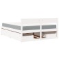 vidaXL Bett mit Schubladen und Matratze Weiß 140x200 cm Massivholz vidaXL Bett mit Schubladen und Matratze Weiß 140x200 cm Massivholz