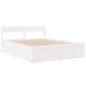 vidaXL Bett mit Schubladen und Matratze Weiß 140x200 cm Massivholz vidaXL Bett mit Schubladen und Matratze Weiß 140x200 cm Massivholz