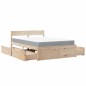 vidaXL Bett mit Schubladen und Matratze 120x200 cm Massivholz Kiefer vidaXL Bett mit Schubladen und Matratze 120x200 cm Massivholz Kiefer