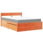 vidaXL Bett mit Schubladen und Matratze Wachsbraun 120x200 Massivholz vidaXL Bett mit Schubladen und Matratze Wachsbraun 120x200 Massivholz