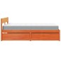vidaXL Bett mit Schubladen und Matratze Wachsbraun 120x200 Massivholz vidaXL Bett mit Schubladen und Matratze Wachsbraun 120x200 Massivholz