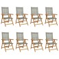 vidaXL Gartenstuhl Verstellbar 8 Stk. Grau Poly Rattan Massivholz vidaXL Gartenstuhl Verstellbar 8 Stk. Grau Poly Rattan Massivholz