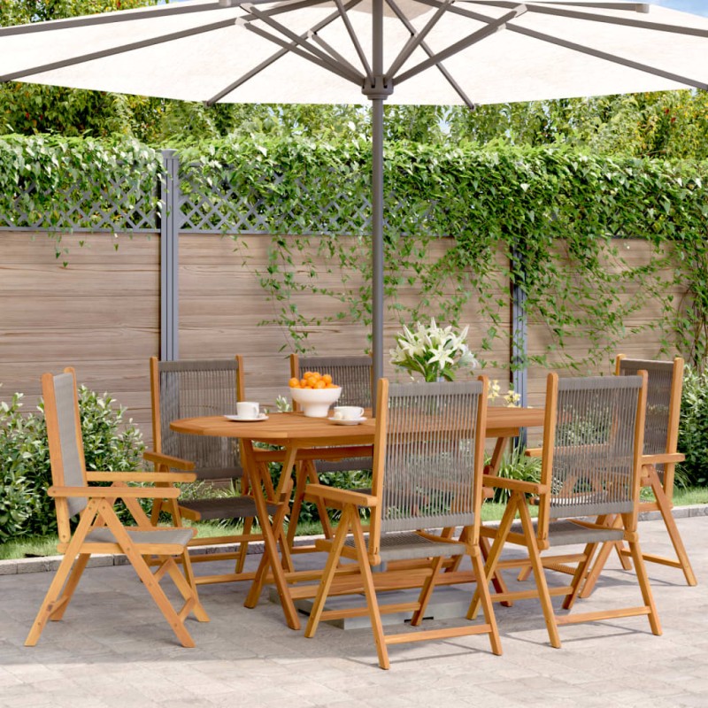 vidaXL Gartenstuhl Verstellbar 6 Stk. Grau Massivholz Akazie vidaXL Gartenstuhl Verstellbar 6 Stk. Grau Massivholz Akazie
