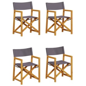 vidaXL Klappbare Gartenstühle 4 Stk. Dunkelgrau Stoff