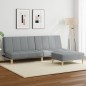 vidaXL Schlafsofa 2-Sitzer mit Fußhocker Hellgrau Stoff vidaXL Schlafsofa 2-Sitzer mit Fußhocker Hellgrau Stoff