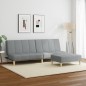 vidaXL Schlafsofa 2-Sitzer mit Fußhocker Hellgrau Stoff vidaXL Schlafsofa 2-Sitzer mit Fußhocker Hellgrau Stoff