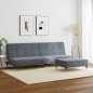 vidaXL Schlafsofa 2-Sitzer mit Fußhocker Dunkelgrau Samt vidaXL Schlafsofa 2-Sitzer mit Fußhocker Dunkelgrau Samt