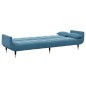 vidaXL Schlafsofa 2-Sitzer mit Fußhocker Blau Samt vidaXL Schlafsofa 2-Sitzer mit Fußhocker Blau Samt