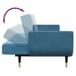 vidaXL Schlafsofa 2-Sitzer mit Fußhocker Blau Samt vidaXL Schlafsofa 2-Sitzer mit Fußhocker Blau Samt