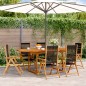 vidaXL 7-tlg. Garten-Essgruppe Polypropylen und Massivholz Schwarz vidaXL 7-tlg. Garten-Essgruppe Polypropylen und Massivholz Schwarz
