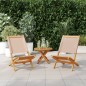 vidaXL Gartenstühle 2 Stk. Taupe Massivholz Akazie & Stoff vidaXL Gartenstühle 2 Stk. Taupe Massivholz Akazie & Stoff